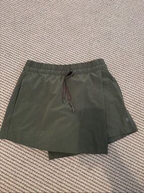 Olive Green Apana Performance Skort with Drawstring